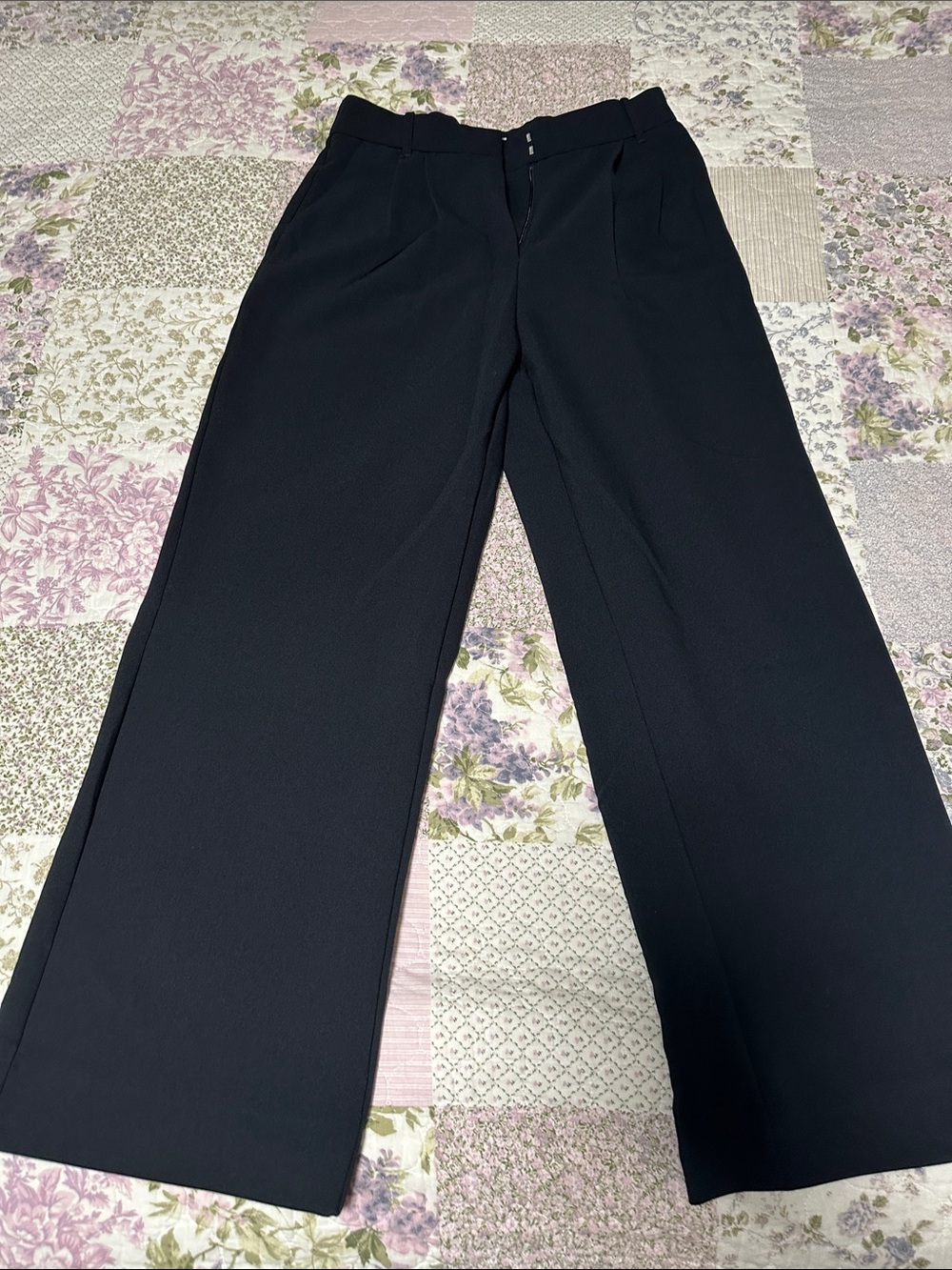 Abercrombie & Fitch Black Wide-Leg Trousers